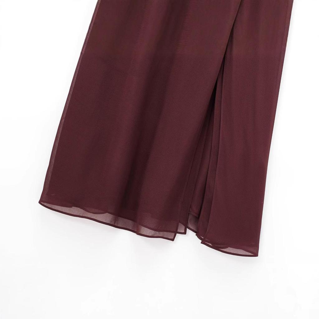 2024 Winter Women's European & American Style Lace-Trim Lingerie Dress