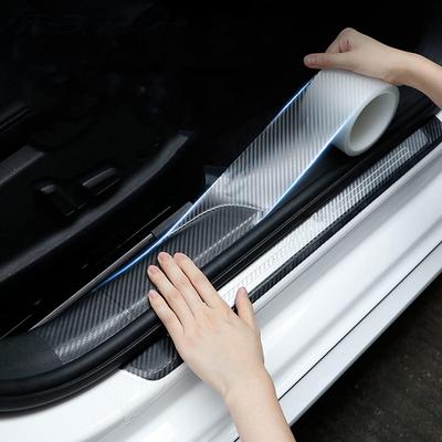 LIKENNY Car Door Protector Carbon Fiber Vinyl Prevents Scratches and Clear Wide X 5m Film, Tape-on Film, Dirt, Mechanic-Supervised, (7cm Long)