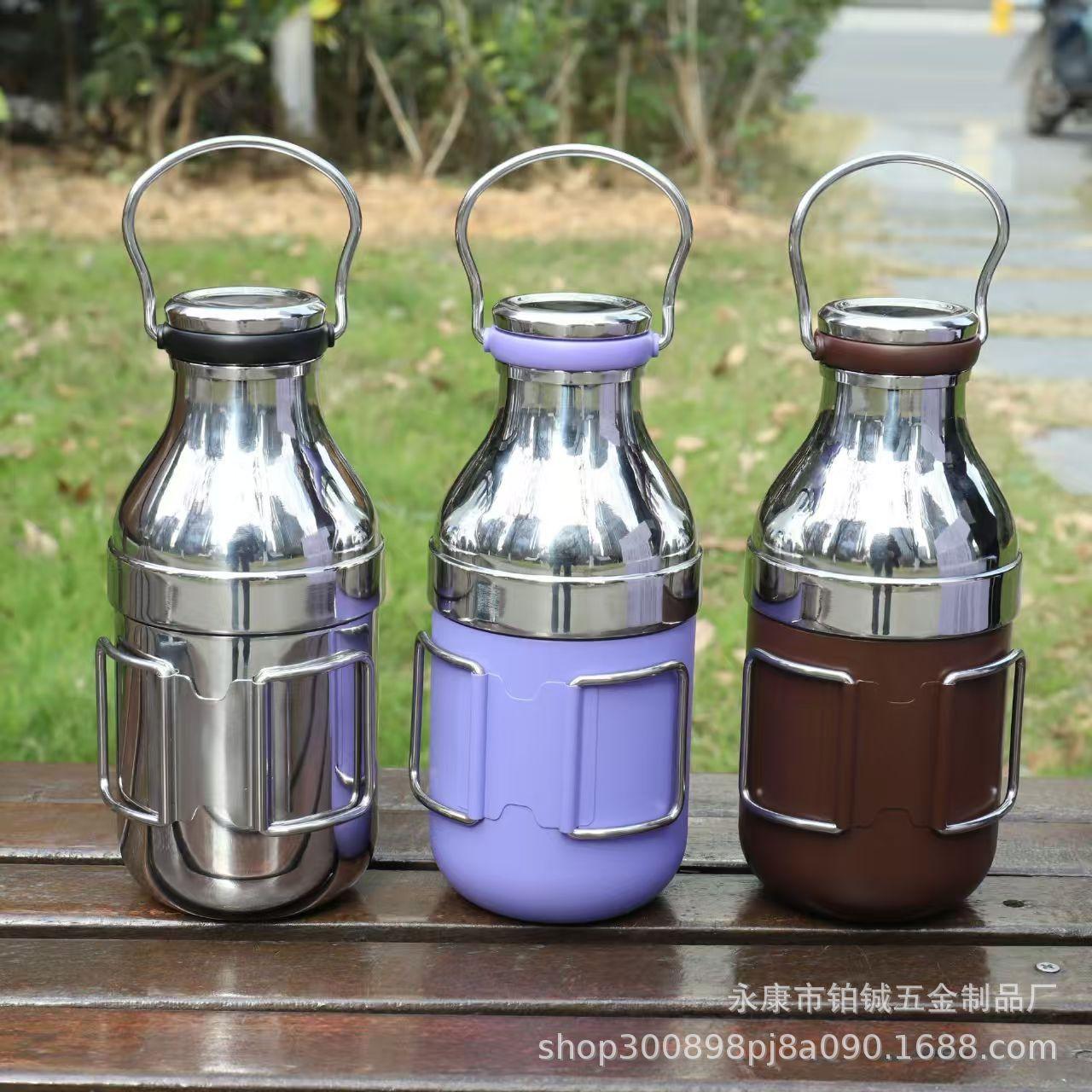 

316 Stainless Steel Vacuum Insulated Detachable Mug with Handle for Outdoor Camping and Hiking 520ml коричневый