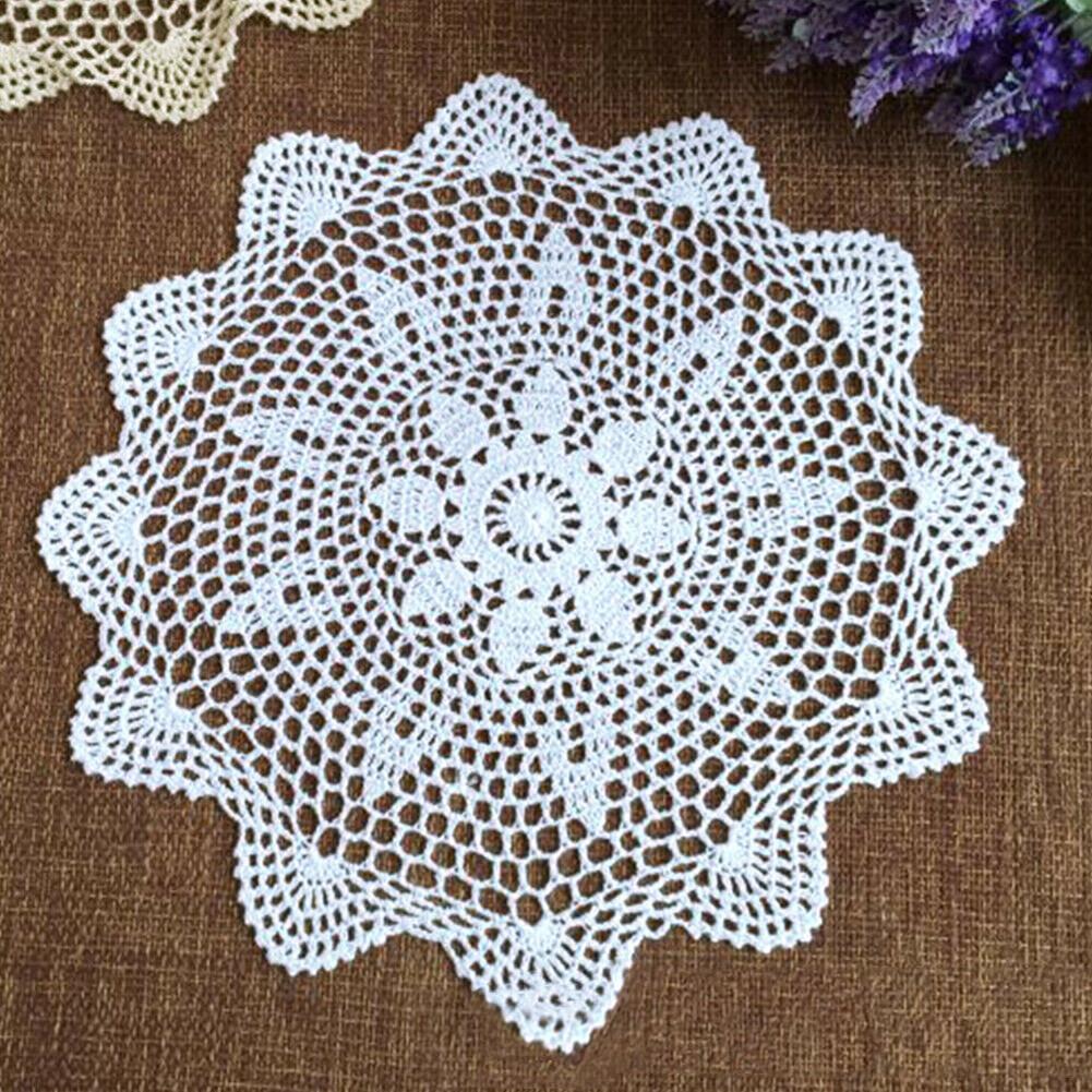 25cm Diameter Crochet Mats Lace Table Cloth Vintage Doily
