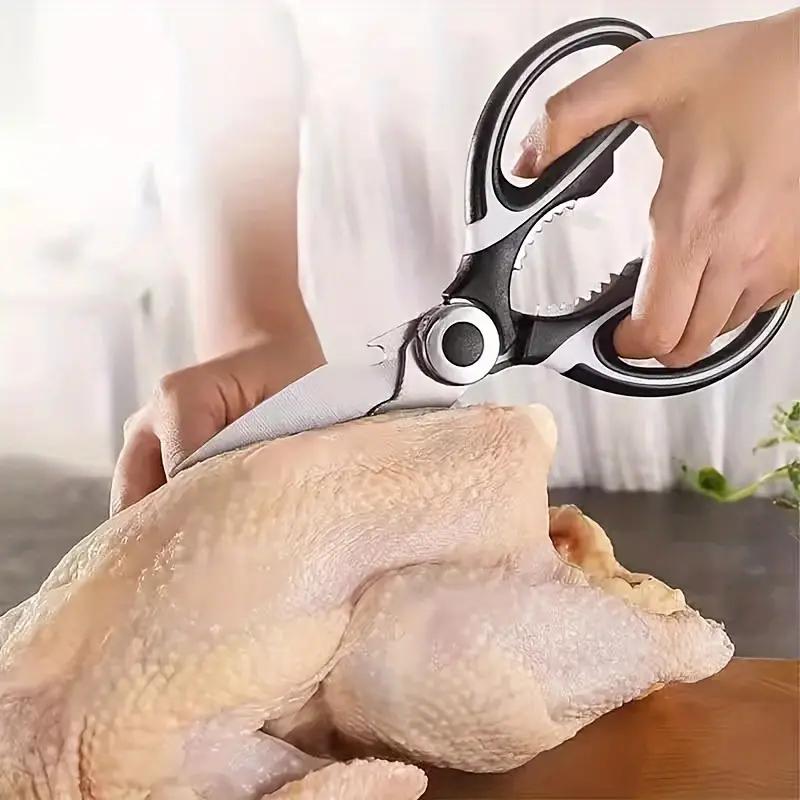 Kitchen Shears for Cutting Chicken, Duck, Fish -Stainless Steel Food-Safe Multipurpose Scissors with Sharp Blades & Ergonomic Handles for Cooking