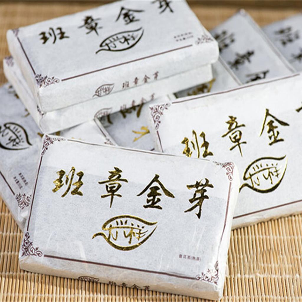 English Title: 50g Ripe Pu'er Tea LaoBanzhang Golden Bud Old Pu'er Health Care