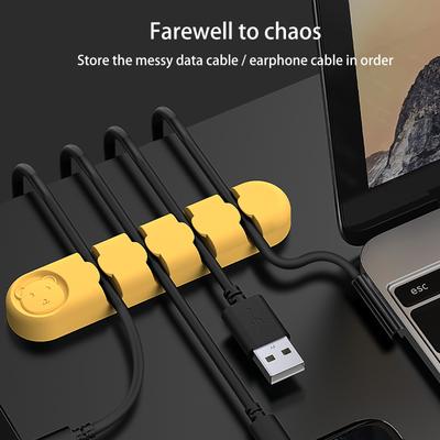 Cable Holder Clips Management Silicone Self Adhesive Cord Organizer Desktop USB