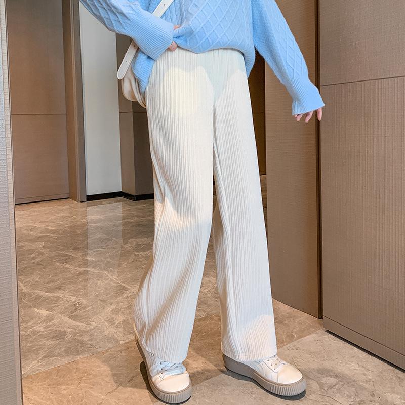 

Женские брюки палаццо с высокой талией, свободные белые прямые повседневные брюки на осень и зиму XL