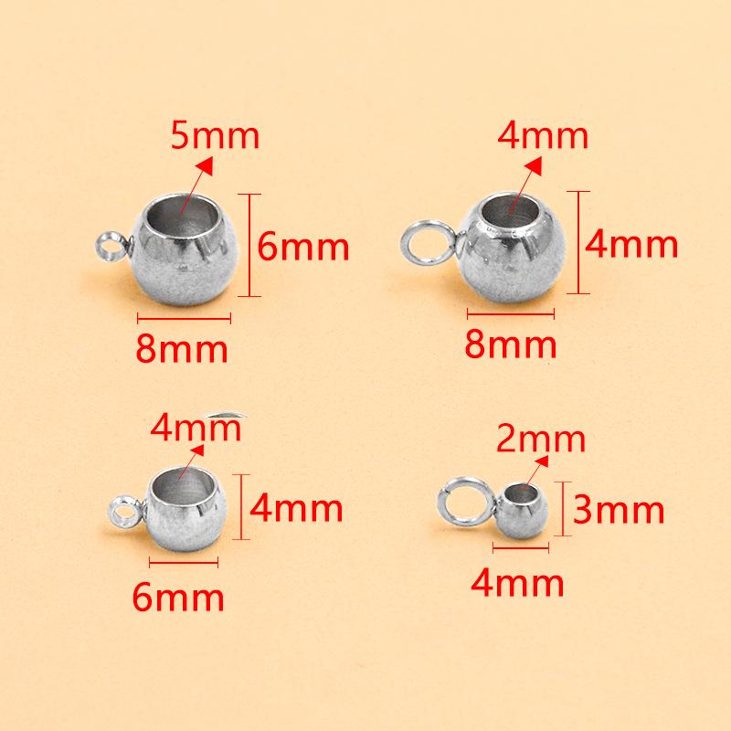 4 Size, 2 Color Stainless Steel Spacer Beads with Positioning Pendants for Jewelry Making