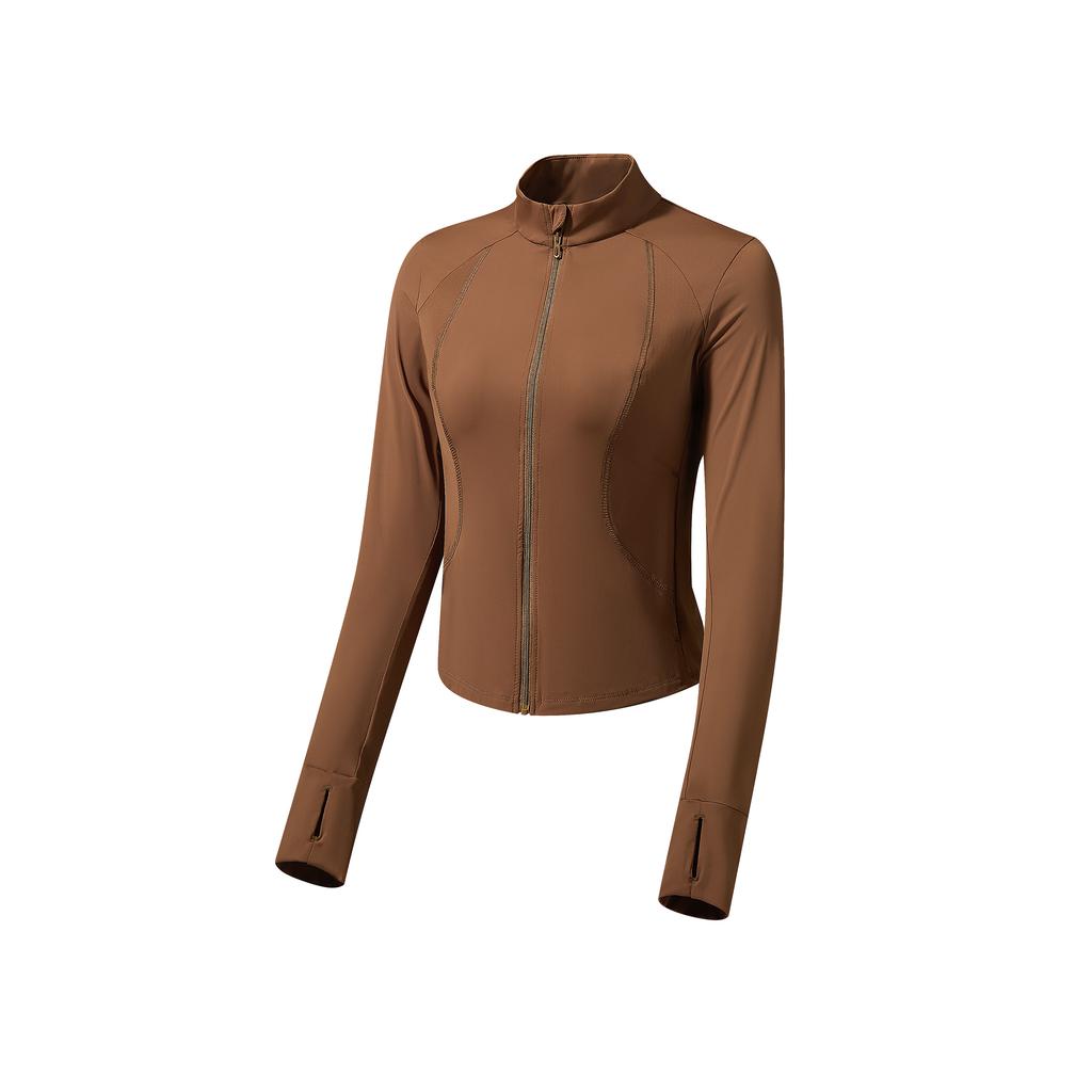Sunscreen Clothes, Slim Fit Stand Up Collar Yoga Sports Jacket for Women, Waist Cinching and Slimming, Ice Silk High Elasticity Sunscreen Suit
