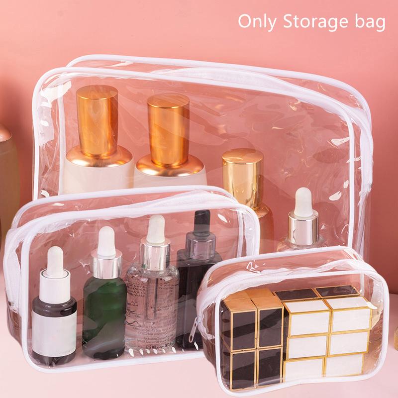 Travel Storage Toiletry Organize Women Waterproof Pvc Cosmetic Portable Bag Transparent Zipper Make Up Case Female Wash Kit