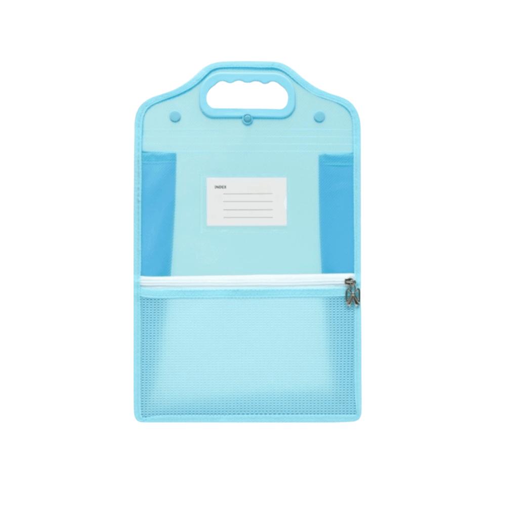 

Large Capacity A4 Document Bag Transparent Document Storage Bag Student Book Bag Office Blue