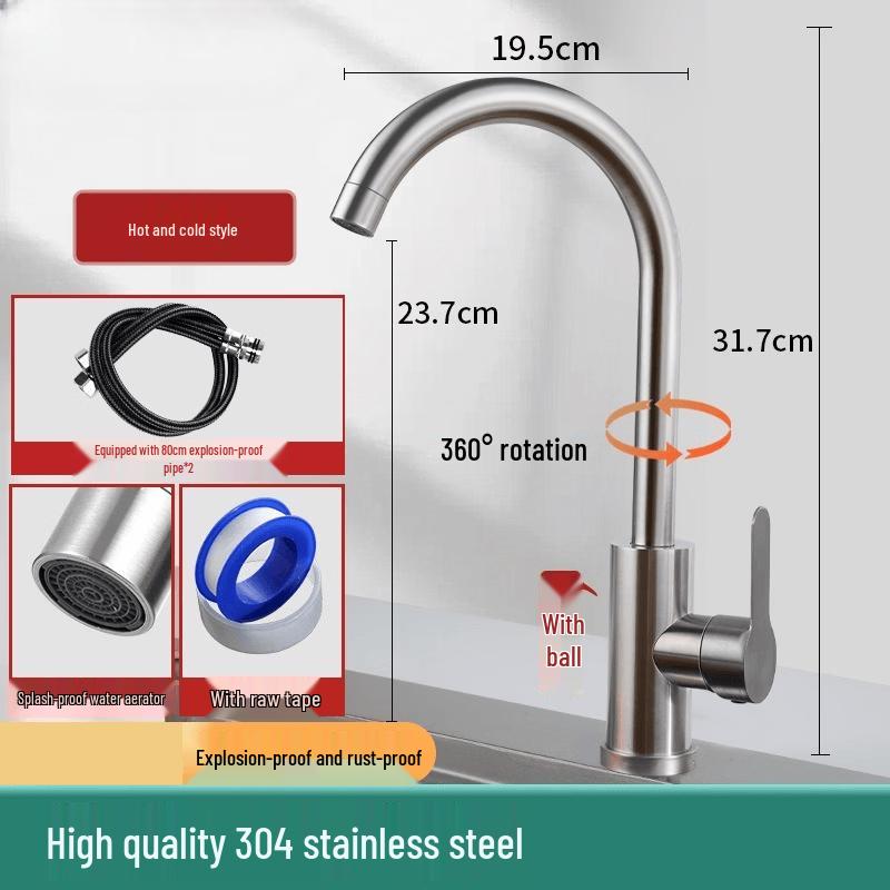 Stainless Steel Cold Water Kitchen Faucet