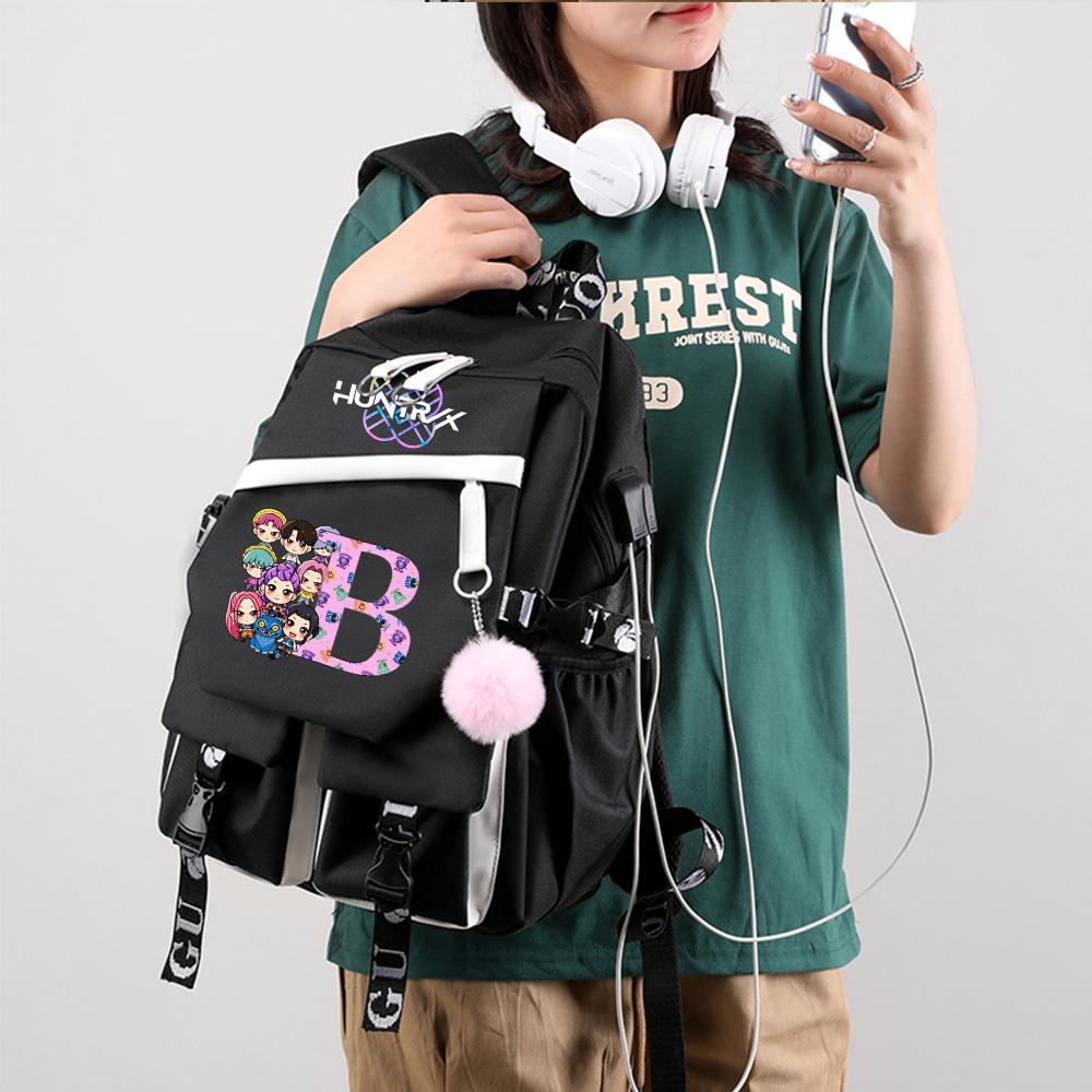26 Liter Angielski K-pop Demon Hunters Nadrukowany Plecak o Dużej Pojemności dla Nastolatka Ucznia Dziewczyny Chłopca Torba Szkolna Torba na Książki Kobiety Wodoodporna Torba Podróżna