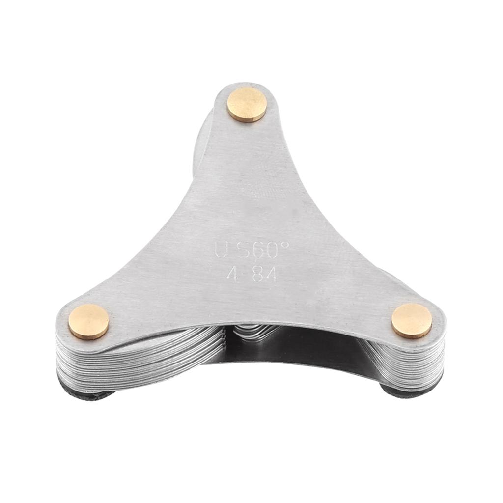 51/52PCS Stainless Steel Thread Plug Gage 60 and 55 Degree Screw Pitch Measuring Tool Screw Pitch Gage Thread Measuring Gage