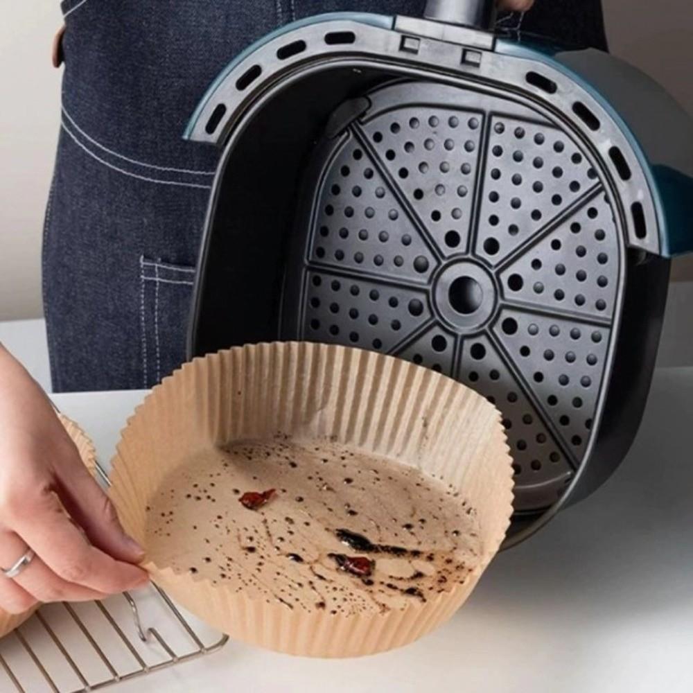 50/100 Pcs Heat Resistant Baking Paper Bowl Non-Stick Oil-Absorbing Paper Air Fryer Paper Oven