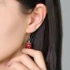 Elegant Silver & Vermilion Red Bead Earrings - Versatile and Stylish for Women