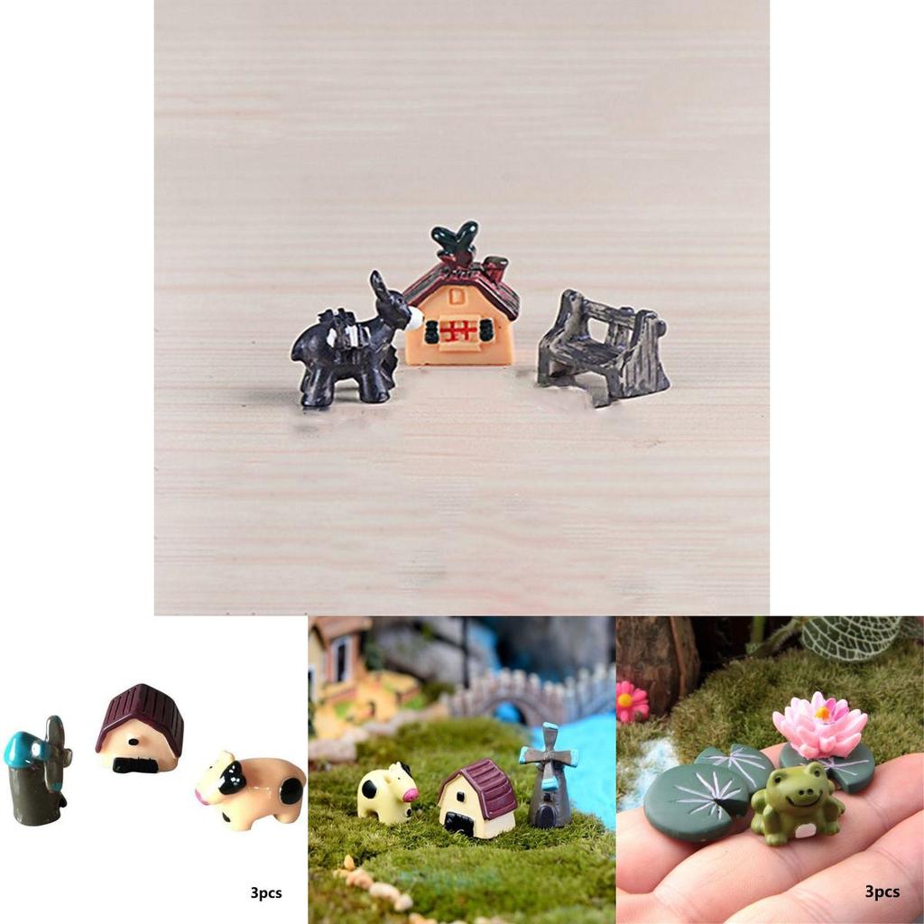 Colorful Mini Animals Resin Figurines For Enchanting Micro Landscape Creations