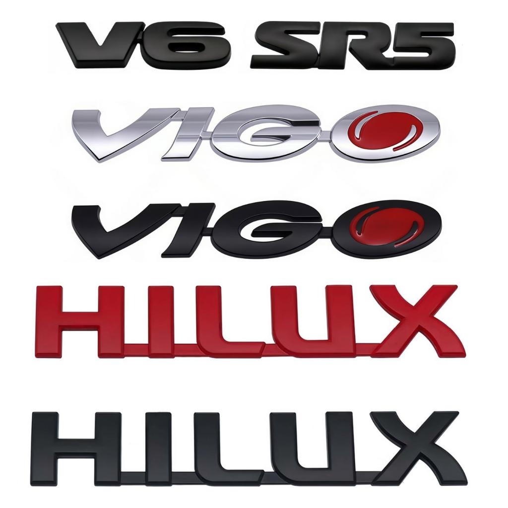 3D Metal HULUX VIGO SR5 V6 Badge Sticker Rear Trunk Emblem Decal Car Exterior Styling Accessories