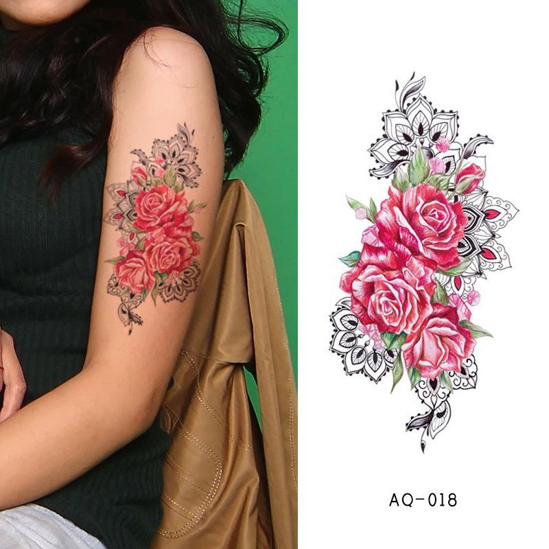 Tatuaje temporal a prueba de agua para mujer, pegatina Sexy de mariposa oscura, tatuaje Flash de cintura trasera para mujer de la India, tatuajes falsos realistas para arte corporal para chica