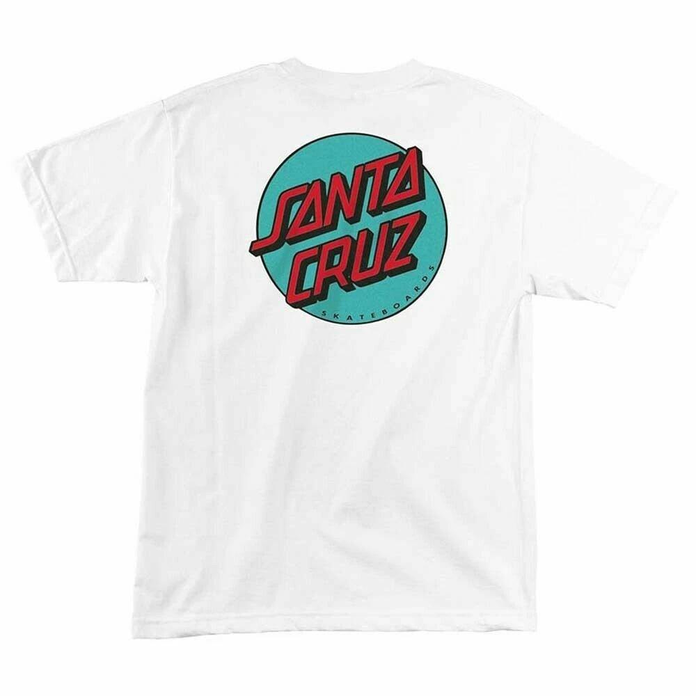 Santa Cruz OTHER DOT Skateboard T Shirt WHITE w/TEAL Dot XXL