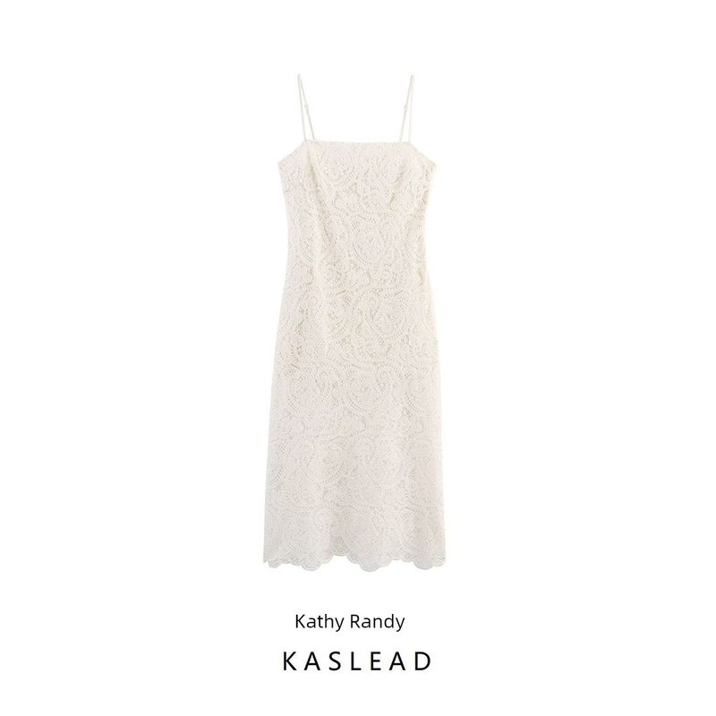 Kaslead New Women clothes Western Style Fashion Simple Sling Lace Dress 1299286