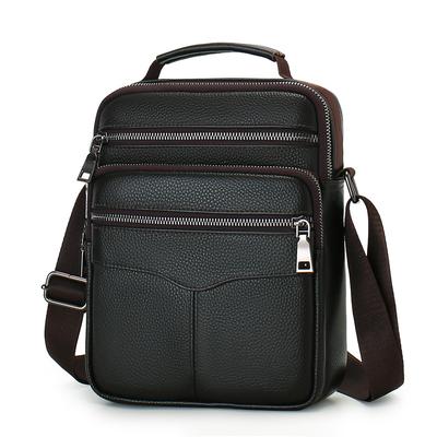 Sac Homme en Cuir PU Serviette Homme Sac d'Épaule Unique Bandoulière Sac d'Épaule Unique Haut de Gamme Homme