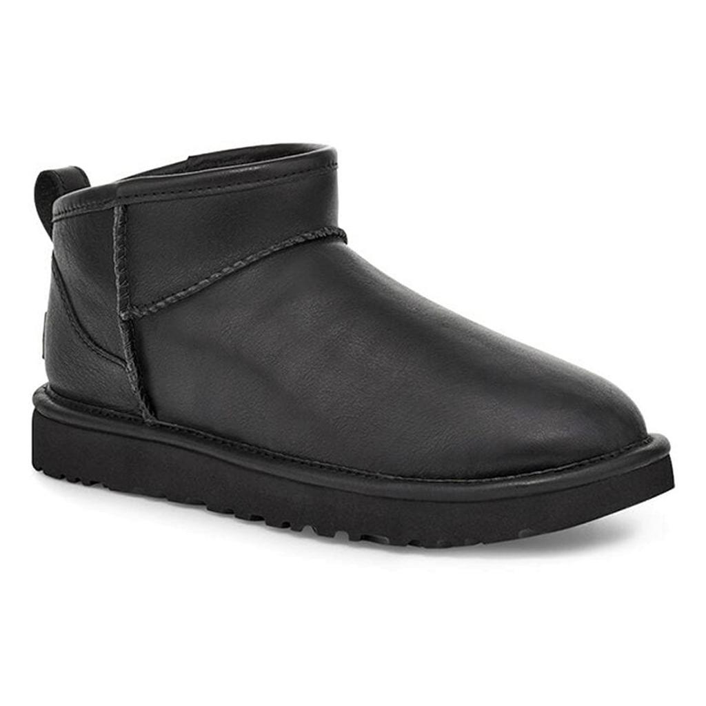 (WMNS) UGG Classic Ultra Mini Leather 'Black' Women's 1117534-BLK