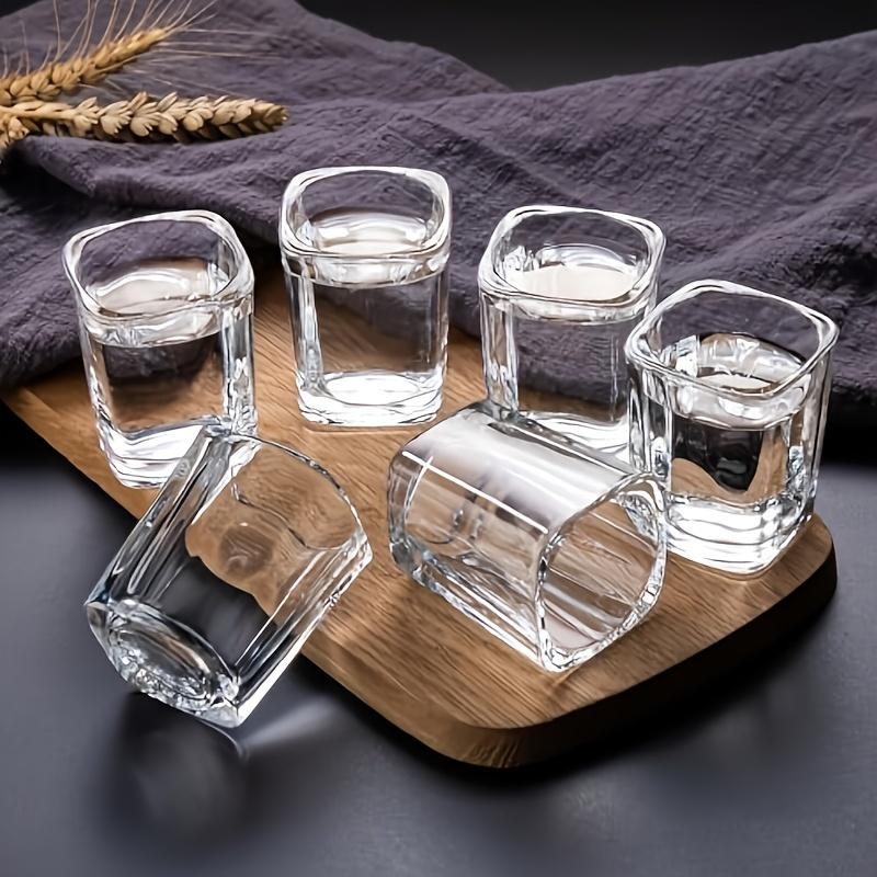 Traditional Chinese Liquor Glass Cups Set 1L Small Square Shot Glass Home Barware
