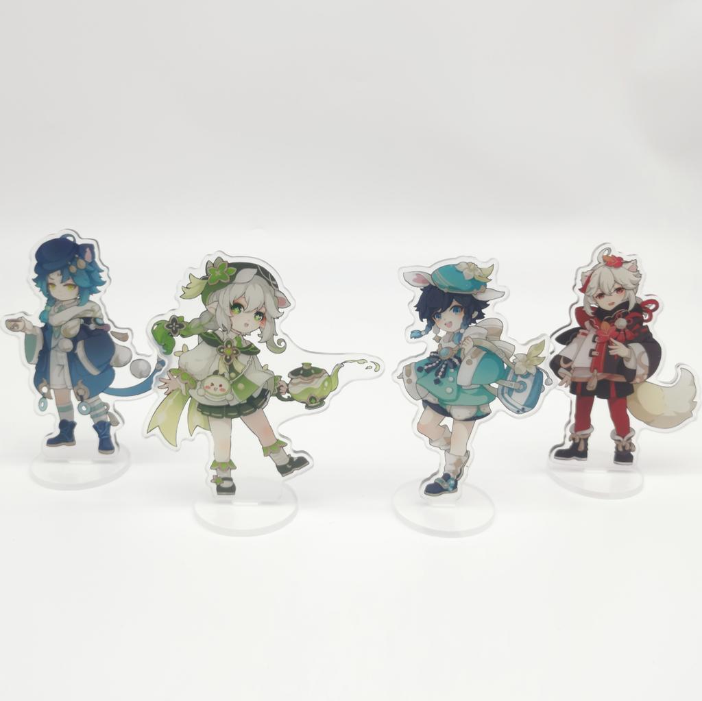 Anime Venti Scaramouche Card Cosplay Desktop Decoration Acrylic Standing Plate Gifts