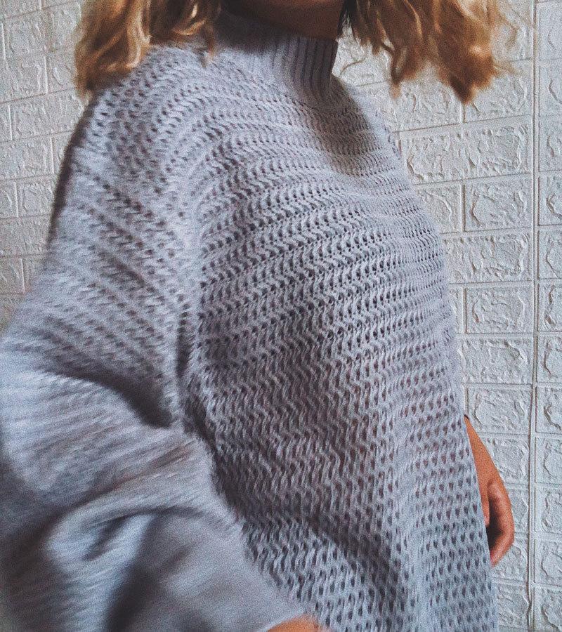 Autumn and Winter New European and American Casual Loose Half High Neck Long Sleeved Knitted Sweater Pullover for Women 3511