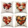4pcs Happy Mother's Day Decorative Pillowcase Set, 18x18 Inch Floral Heart Cushion Covers for Sweet Home Decor, Gift for Mom, for Porch Patio Sofa
