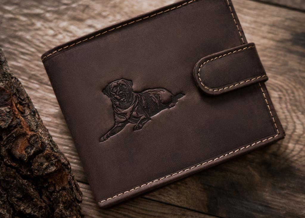 Men's Leather Wallet N992L-CHM-DOG-1-BL BROWN