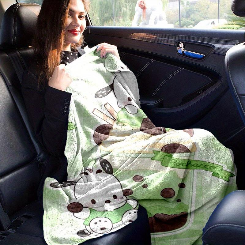 1pc, Sanrio Cute Pochacco Matcha Dessert Home Decor Blanket, Perfect Gift for Bedroom, Living Room, Travel, Camping, Car, Beach & Office Naps. Soft Fl