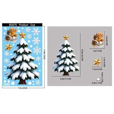 Décoration de Noël Dessin Animé Autocollants Muraux pour Fenêtre
