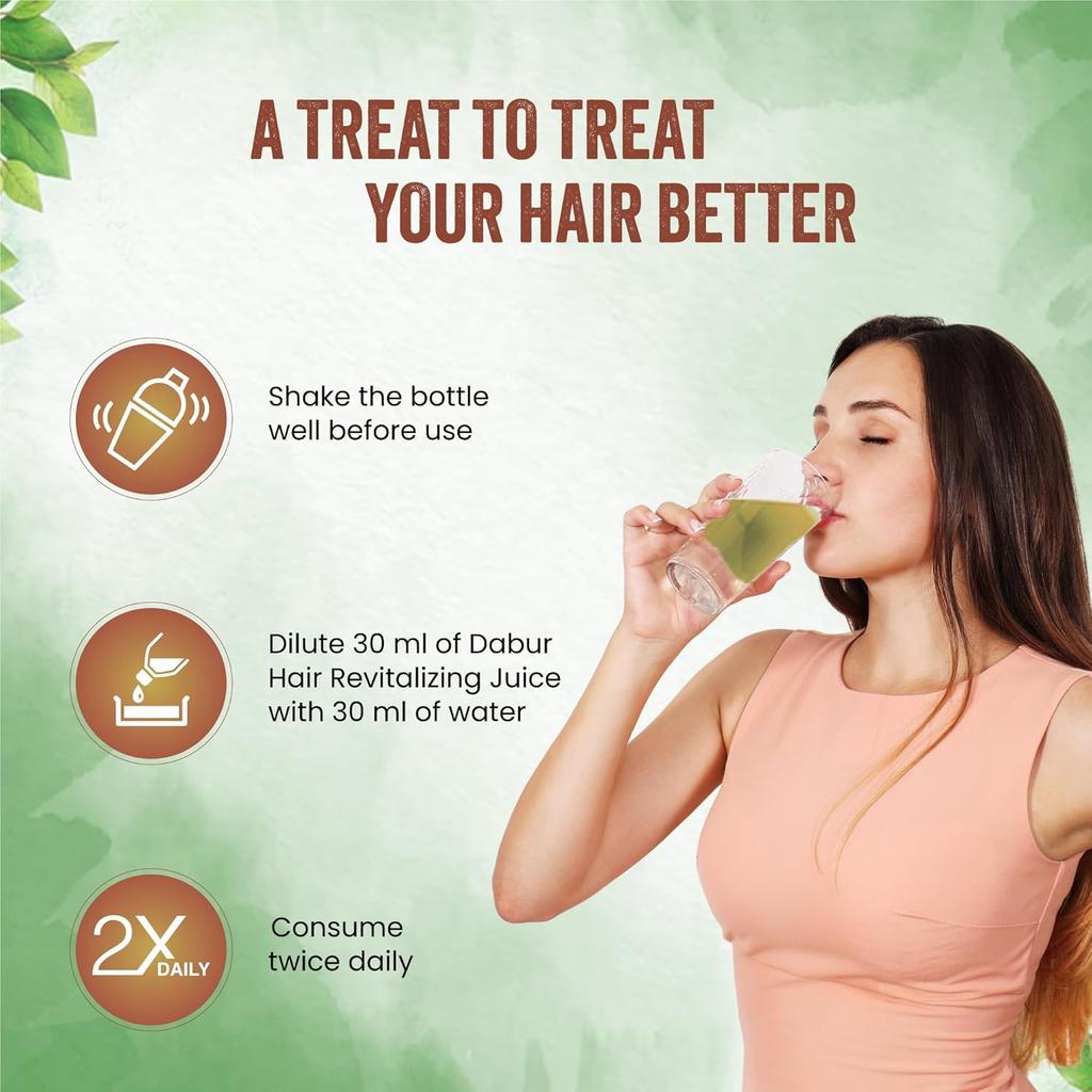 Dabur Hair Revitalizing Juice 1 L Hair Care Juice For Hair Fall Control Amla Bhringraj Aloe Vera Ashwagandha