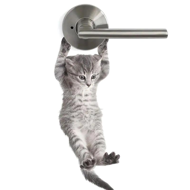 Lustiger Katzen-Türgriff-Aufkleber Selbstklebender Wandaufkleber für Schlafzimmer & Wohnzimmer Badezimmer Heimdeko