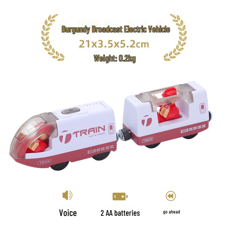 Set Tren Electric pentru Copii - Compatibil cu Piste din Lemn Thomas Brio Mi Rabbit