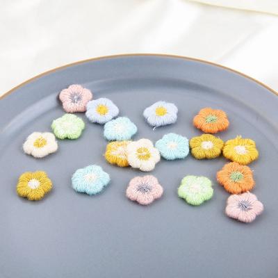 50Pcs/lot Embroidery Mini Flower Appliques 3D DIY Sewing Craft Decoration Simulation Flower Patch Handmade Materials 1.5CM