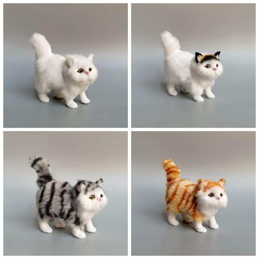 Fluffy Soft Kitten Plush Doll Toy Artificial Simulated Cat Realistic Mini Cat Plush Toy  Home Decor