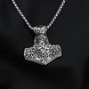 Viking Thor's Hammer Rune Pendant: Titanium Steel Necklace for Men - European & American Style