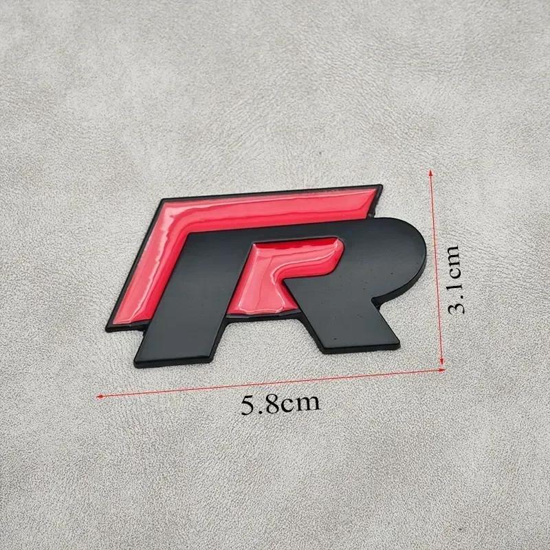 BSL1 Emblems 3D Metal R Line R Logo Front Grill Emblem Car Rear Trunk Sticker For Volkswagen VW R Line Golf 4 5 6 7 Touran Polo Acces ld2