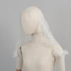 Vintage Lace Bridal Veil Short Mantilla Wedding Headcover Ruffle Edge Brides Headpiece for Wedding Ceremony Party