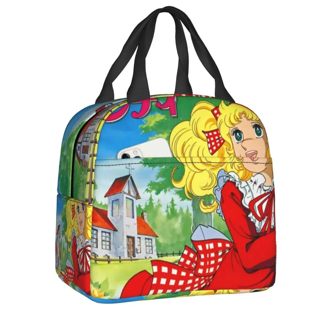Candy Candy Thermal Insulated Lunch Bags Women Animated Anime Movies Portable Lunch Container School Travel Storage Food Box