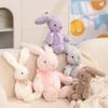25CM Kawaii Cartoon Simulation Anime Bow Tie Long Eared Rabbit Stuffed Animal Plush Toy Children's Rabbit Handmade Doll Gift