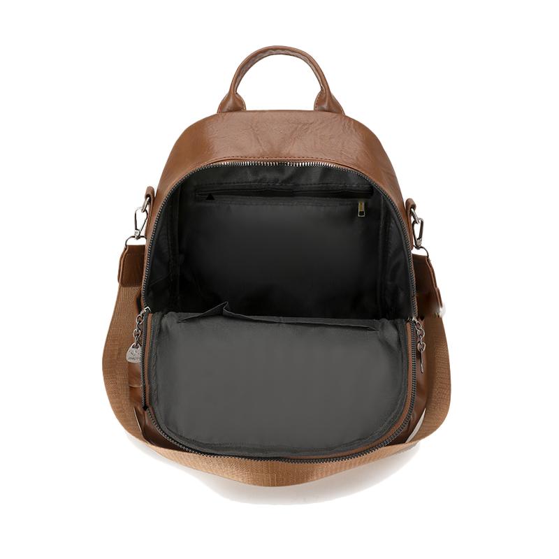PU Backpack Women's Retro Dual-Use Shoulder Bag Large Capacity Travel Commuter Backpack