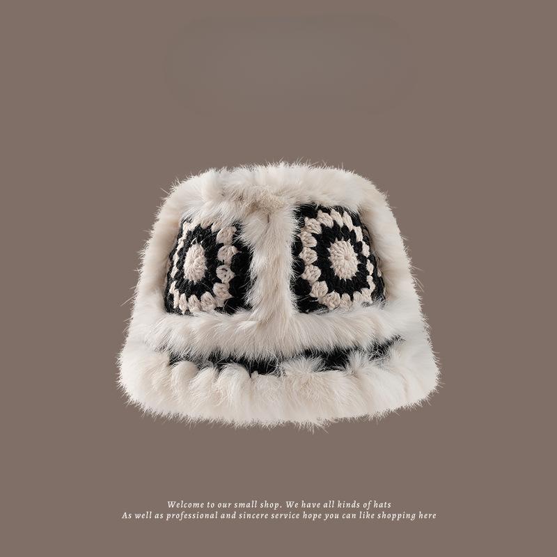 Süße und niedliche gestrickte Löwenmütze aus Wolle für Männer und Frauen im Herbst und Winter, hohl und kältefest, modisch und vielseitig, Fischerstil im chinesischen Stil