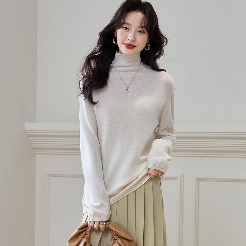 Srcr Women's 100% Wool High-Neck Base Layer Sweater