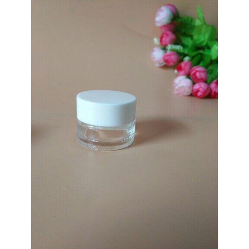 

10g20g25g50g Frosted Glass Bottle Transparent Glass Jar Storage Bottle Spray Bottle Face Cream Box Eye Cream Bottle 5g Transparent White Cover