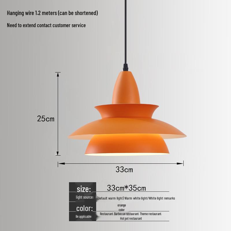 Orange Nordic Industrial Pendant Light for Restaurants & Bars