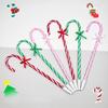 10/20pcs candy cane ballpoint pens,holiday snowman and umbrella design,plastic twist cap,medium point,perfect for holiday gifts