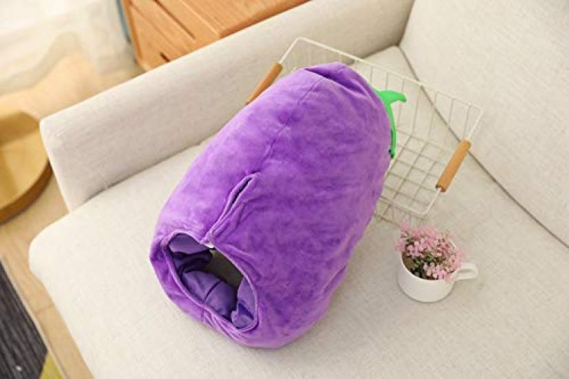 Bestmaple Animal Cap, Plush Headgear, Cute, Fluffy, Plush Animal Mask (Eggplant)