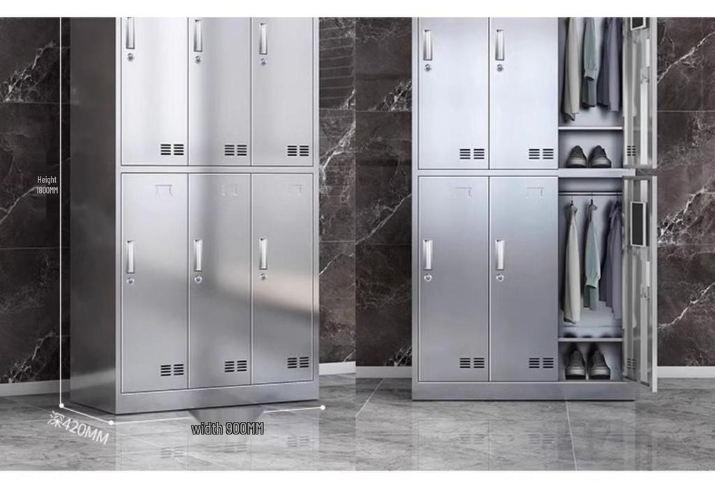 Thickened 304 Stainless Steel Multi-Door Wardrobe and Shoe Cabinet