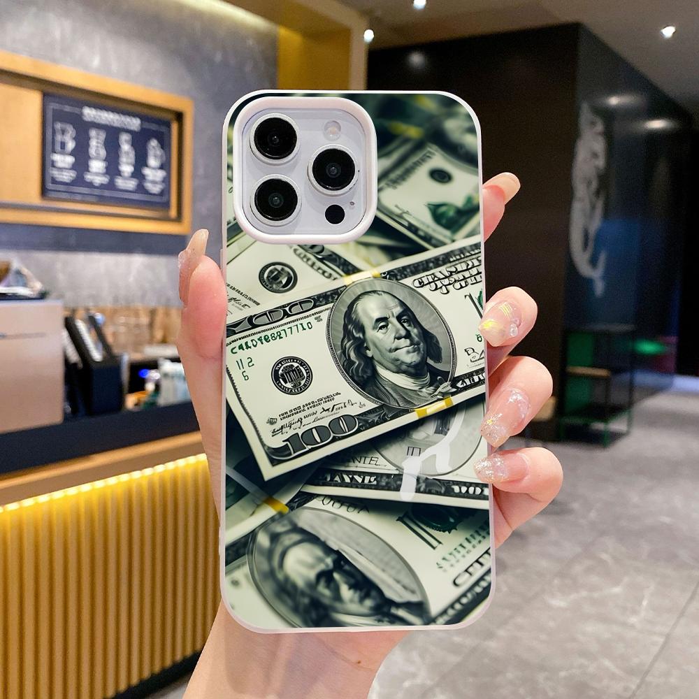 USD Dollar Jelly Double Layer White Mobile Phone Case for iPhone 17 16 15 14 13 12 11 Air Pro Max Plus Protective